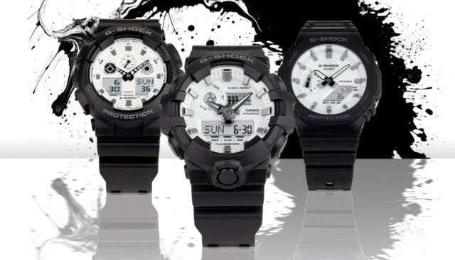 Casio has released a series of Black and White G-SHOCK watches