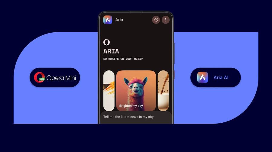 В мобільному браузері Opera Mini з'явився штучний інтелект Aria