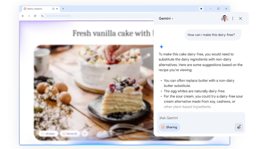 Google додає ШІ-асистента Gemini в браузер Chrome