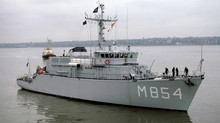 The Ukrainian Navy received an Alkmaar-type mine-clearing ship from the Netherlands