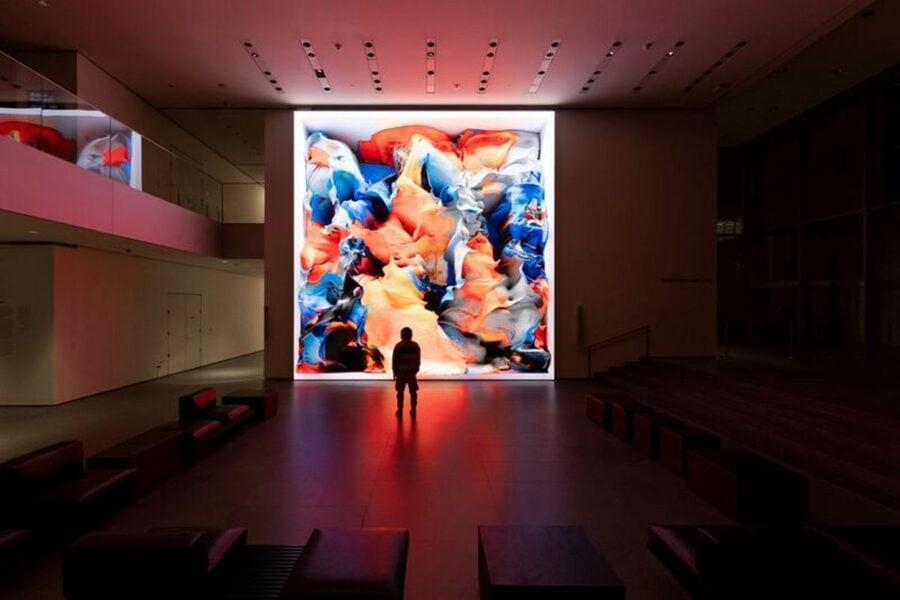 The artist created the installation by training AI on paintings from the Museum of Modern Art