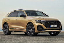 New products from Audi: the Audi Q8 crossover with a new face and the Audi Q6 e-tron electric car in camouflage