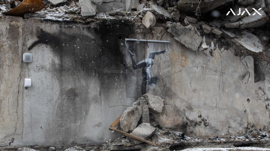 Ajax Systems figured out how to protect Banksy's works in the destroyed towns of the Kyiv region