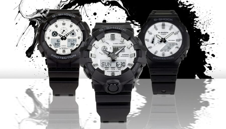 Casio випустила серію годинників Black and White G-SHOCK