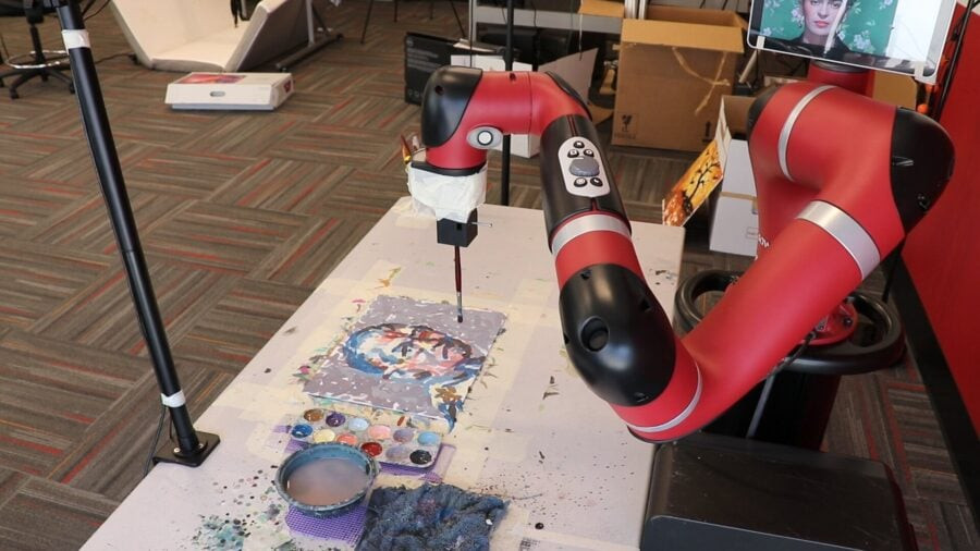 FRIDA robotic arm brings DALL-E-style AI art to real canvases