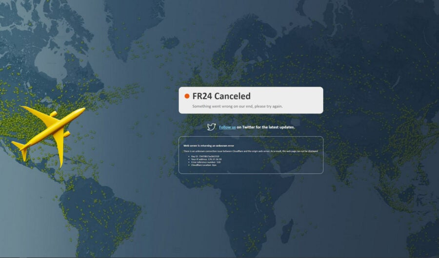 Flightradar24 service is unstable due to tensions around Taiwan