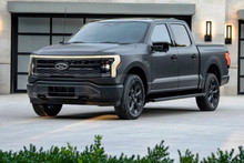 Ford F-150 Lightning Platinum Black electric pickup truck: black matte!