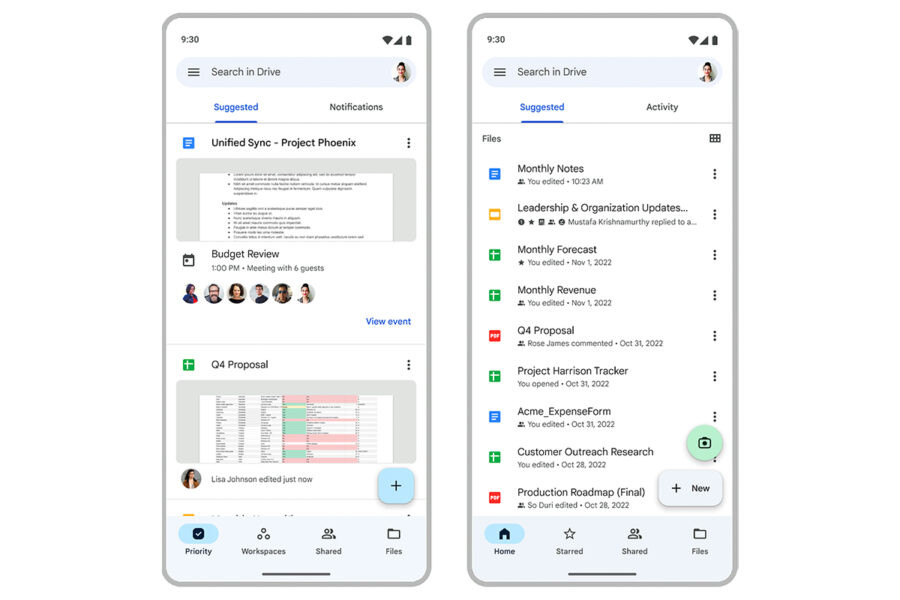 Google Drive отримав оновлену головну сторінку на смартфонах