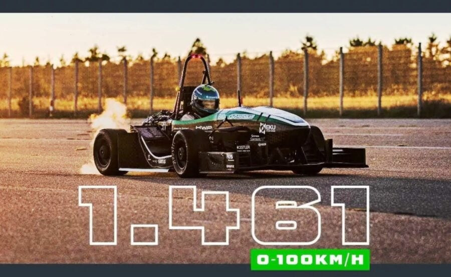 The GreenTeam electric car set a 0-100 km/h record – 1.461 seconds