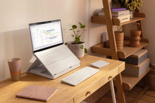 Logitech Casa - a laptop stand with a wireless keyboard and trackpad