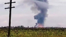 The second hit (presumably) in Crimea - burning warehouses near Dzhankoi