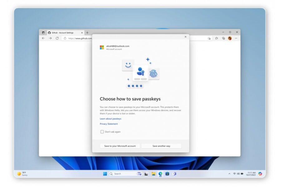 Microsoft покращує функціональність ключів доступу у Windows 11 та додає інтеграцію із менеджерами паролів