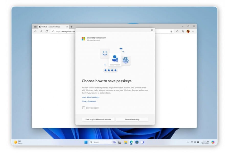 Microsoft improves access key functionality in Windows 11 and adds integration with password managers