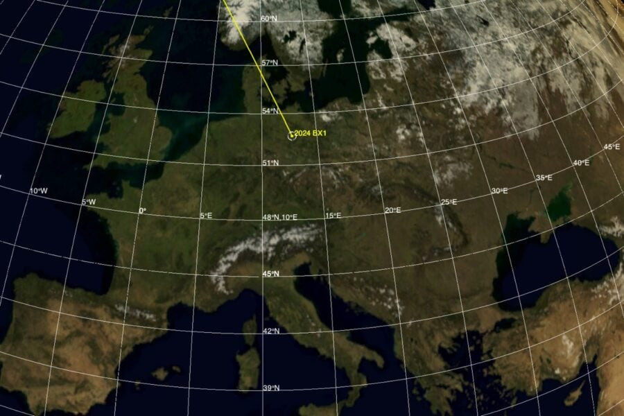 Система NASA спрогнозувала падіння невеликого астероїда 2024 BX1 над Німеччиною