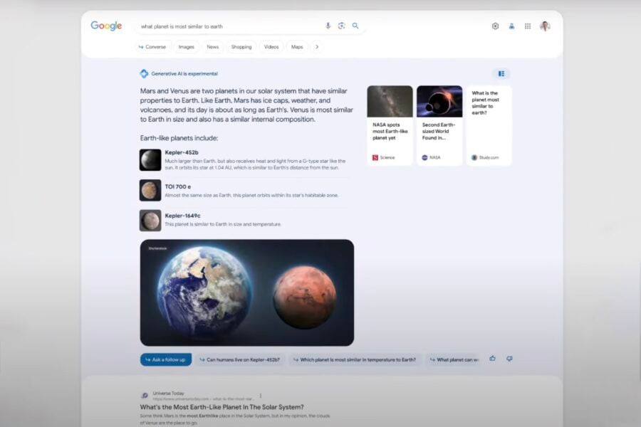 This is what Google's new search engine with artificial intelligence will look like