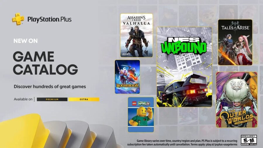 Free games for PS Plus Extra and Premium in February: Need for Speed Unbound, The Outer Worlds, Tales of Arise, Assassin's Creed Valhalla, and more