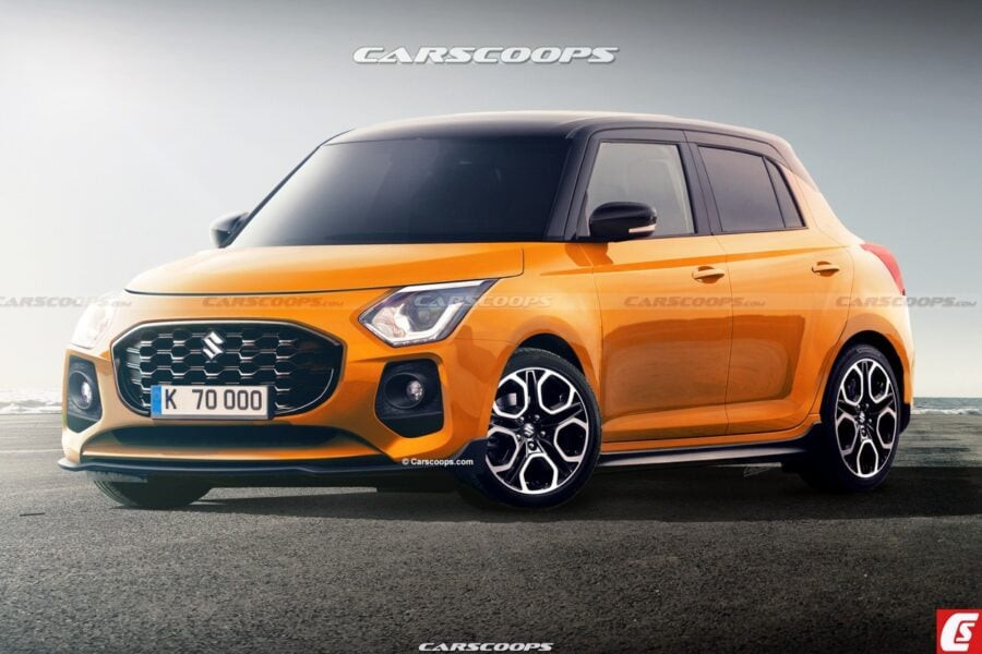 The new Suzuki Swift hatchback: expected in a year and in hybrid versions