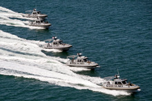 Patrol river boats provided by the United States to Ukraine