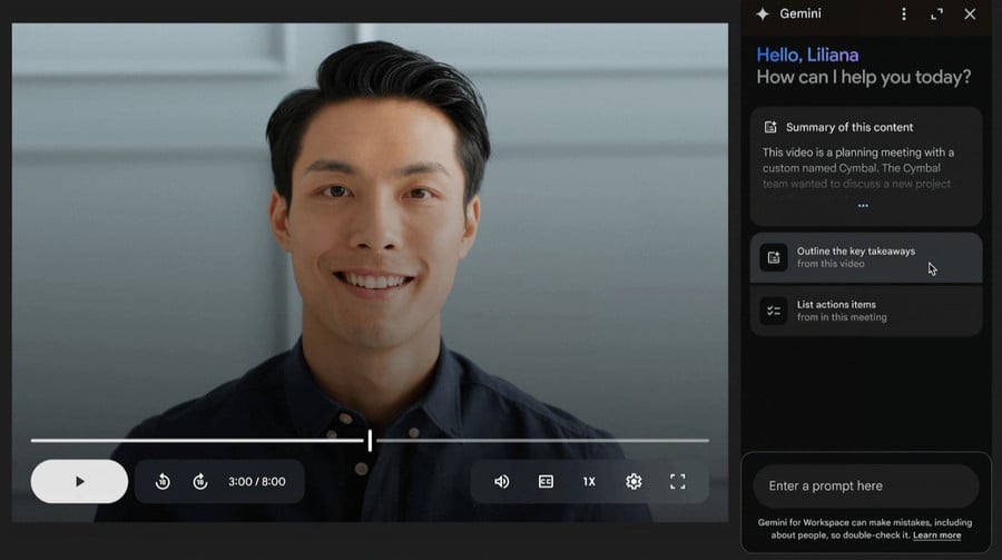 Gemini learned to summarize videos from Google Drive