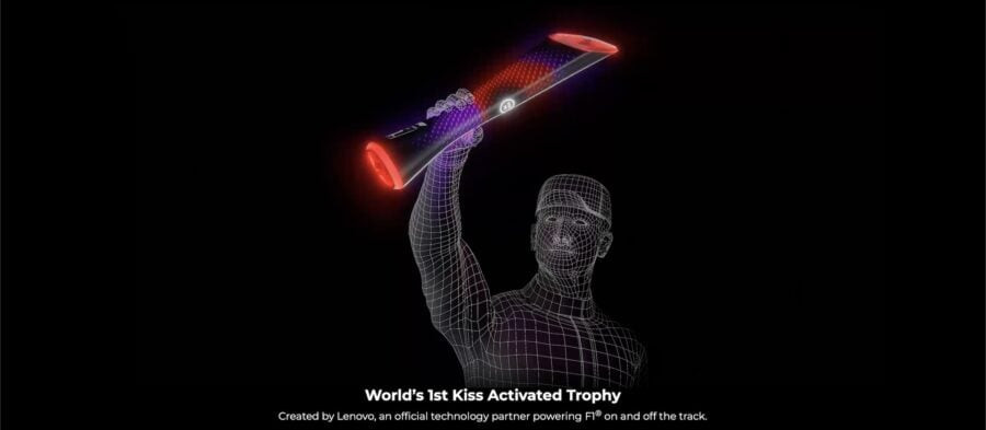 The winners of the Japanese Formula 1 Grand Prix received unusual trophies designed by Lenovo and Pininfarina design studio