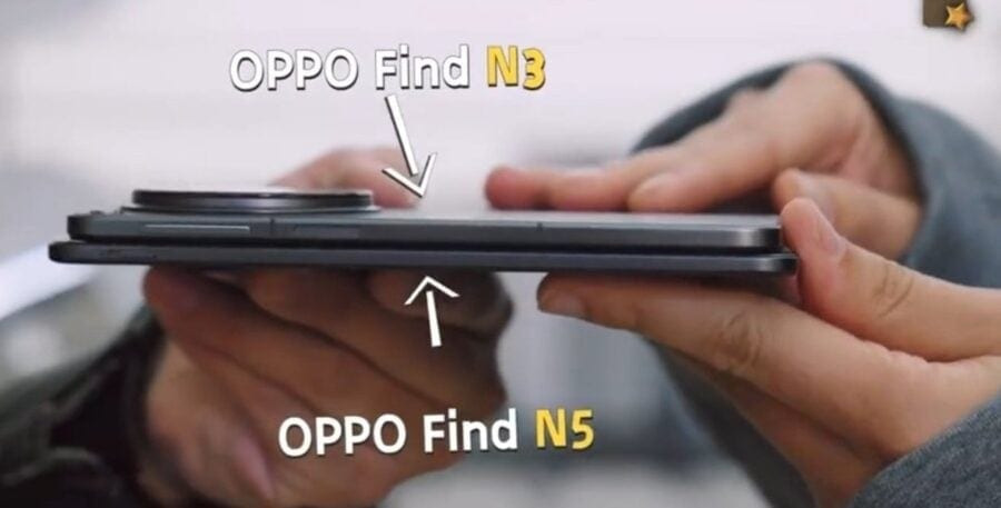 В мережі з'явилась інформація про товщину складаних смартфонів OPPO Find N5 і OnePlus Open 2