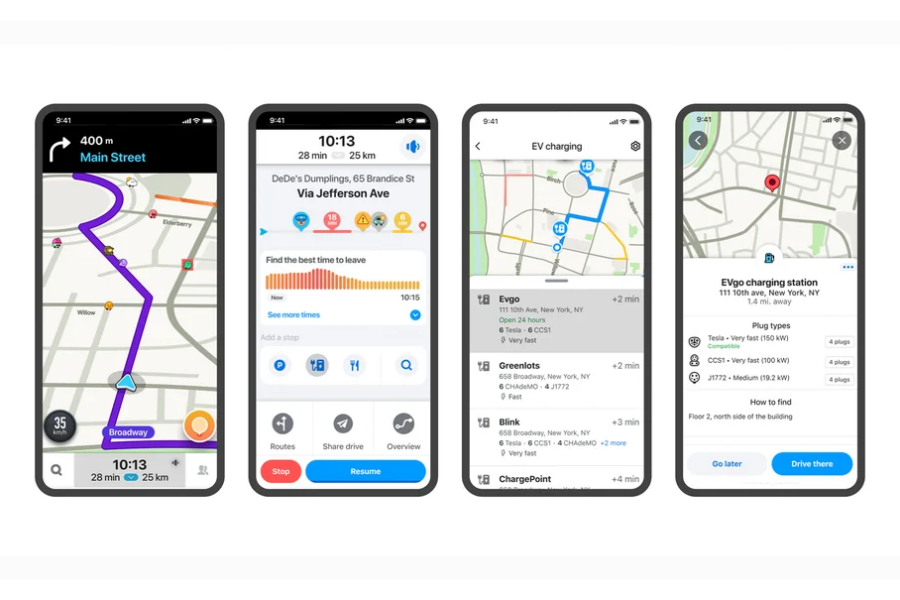Waze has added information on charging stations for electric vehicles