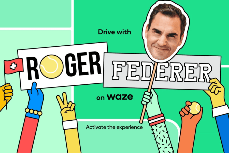 Roger Federer can now be your navigator in the Waze app