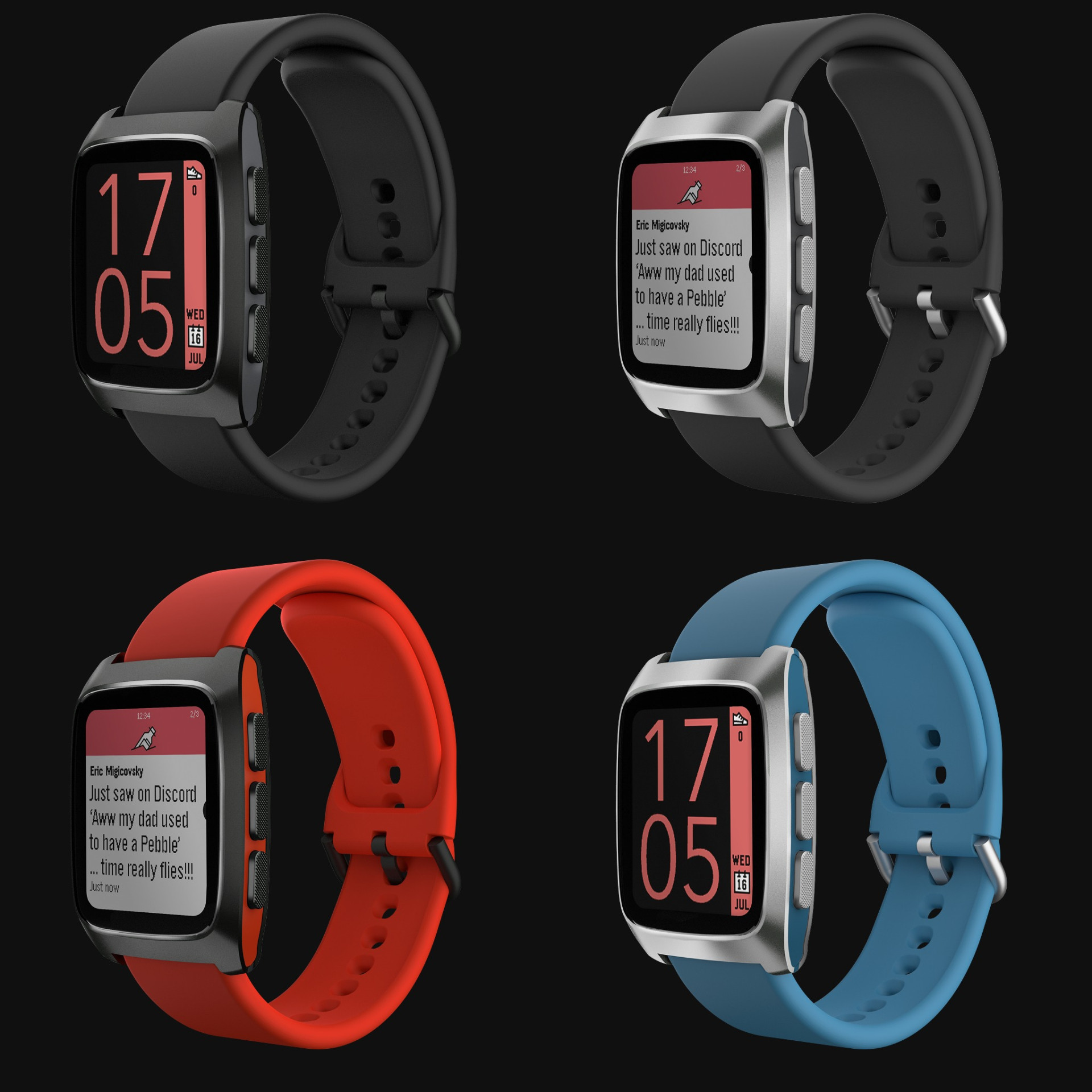 The exact colors of the Pebble Time 2 will be announced later