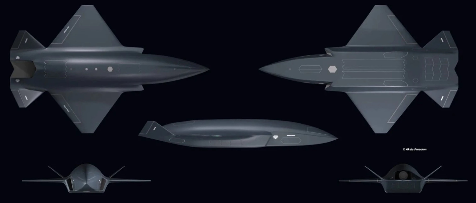 Ударний дрон JENIAH UCAV в різних проєкціях