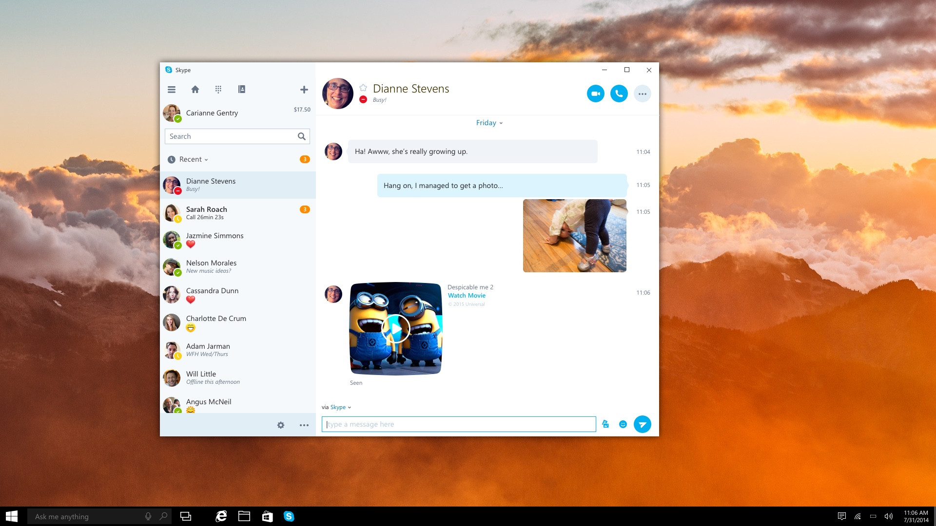 UWP-застосунок Skype для Windows