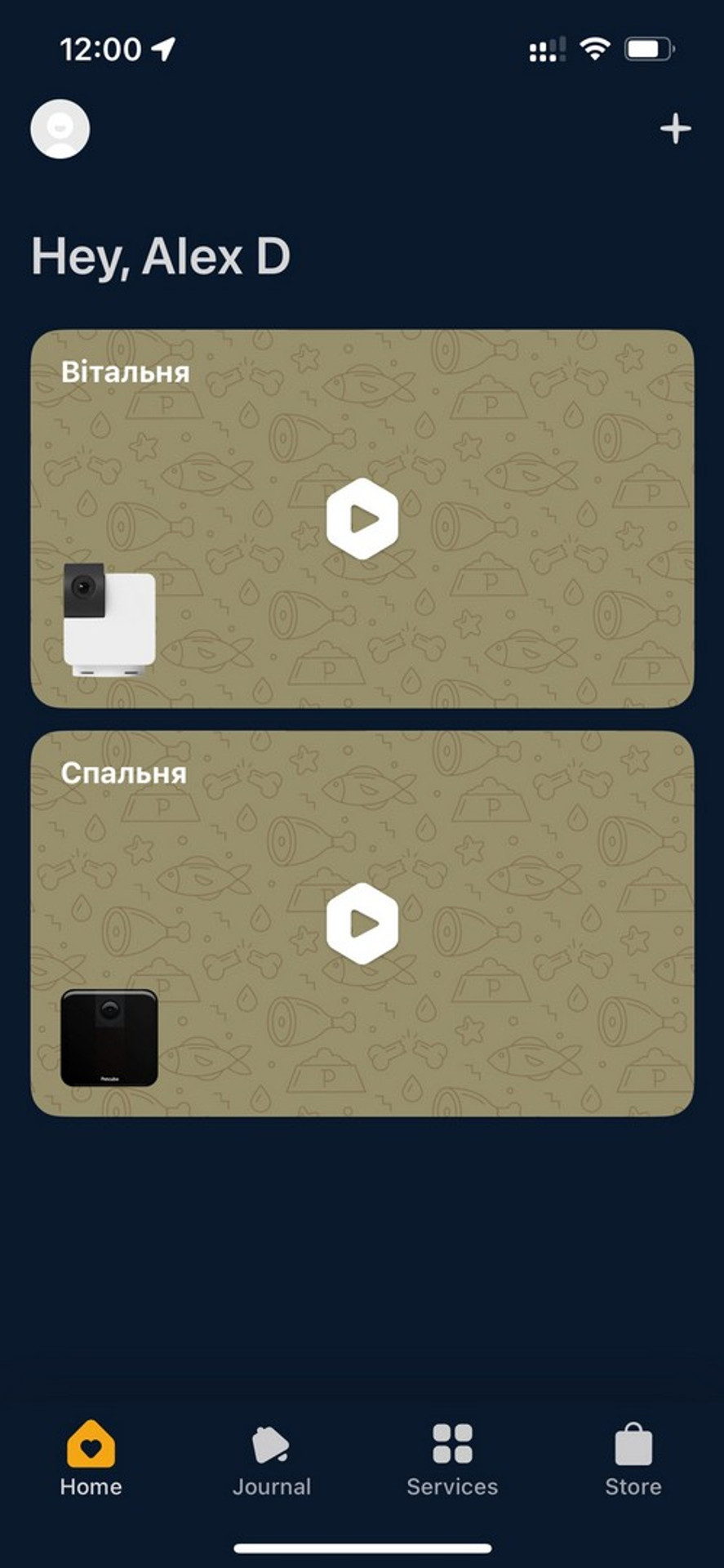 Petcube app home screen