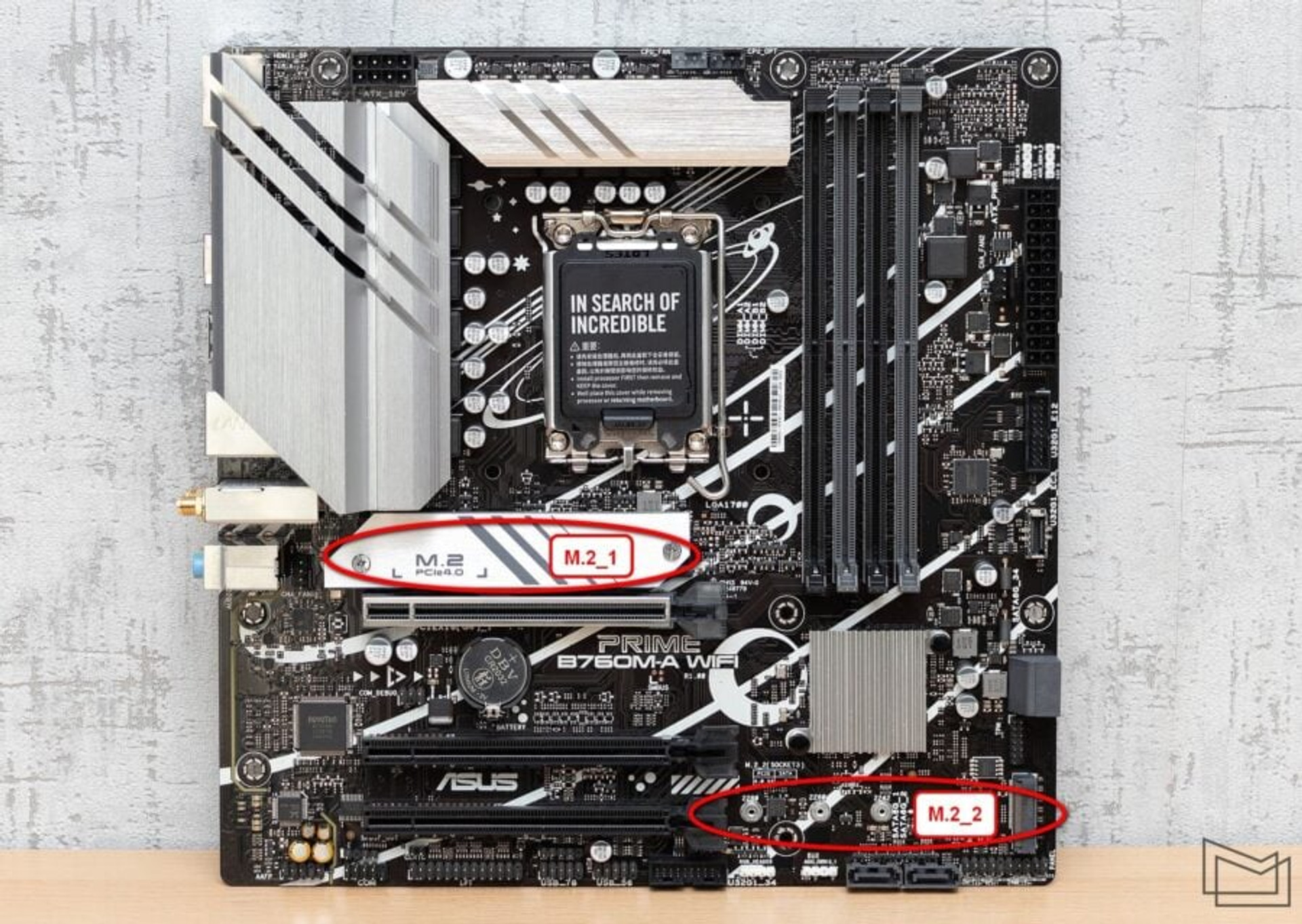 ASUS PRIME B760M-A WiFi ports M.2