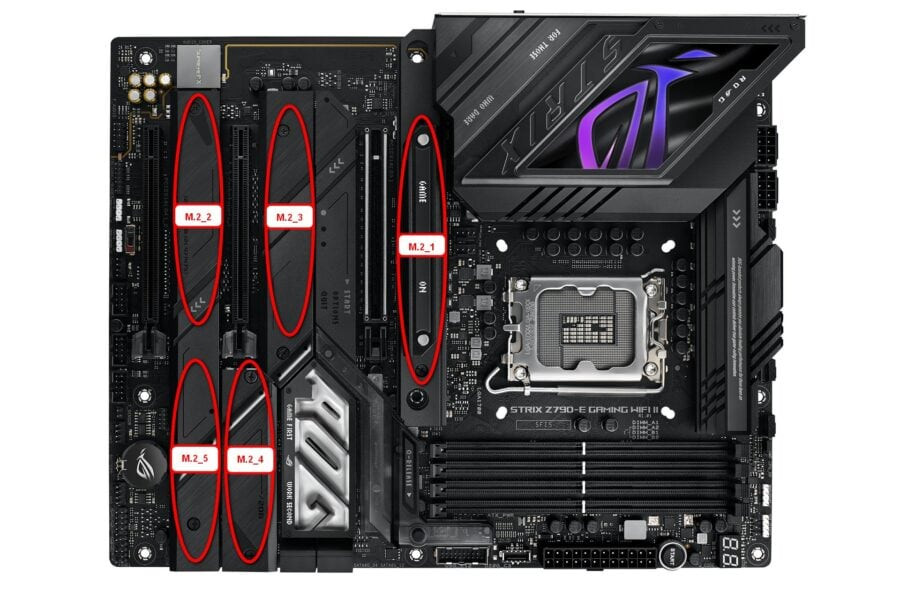 ASUS ROG STRIX Z790-E GAMING WIFI II M.2-conector