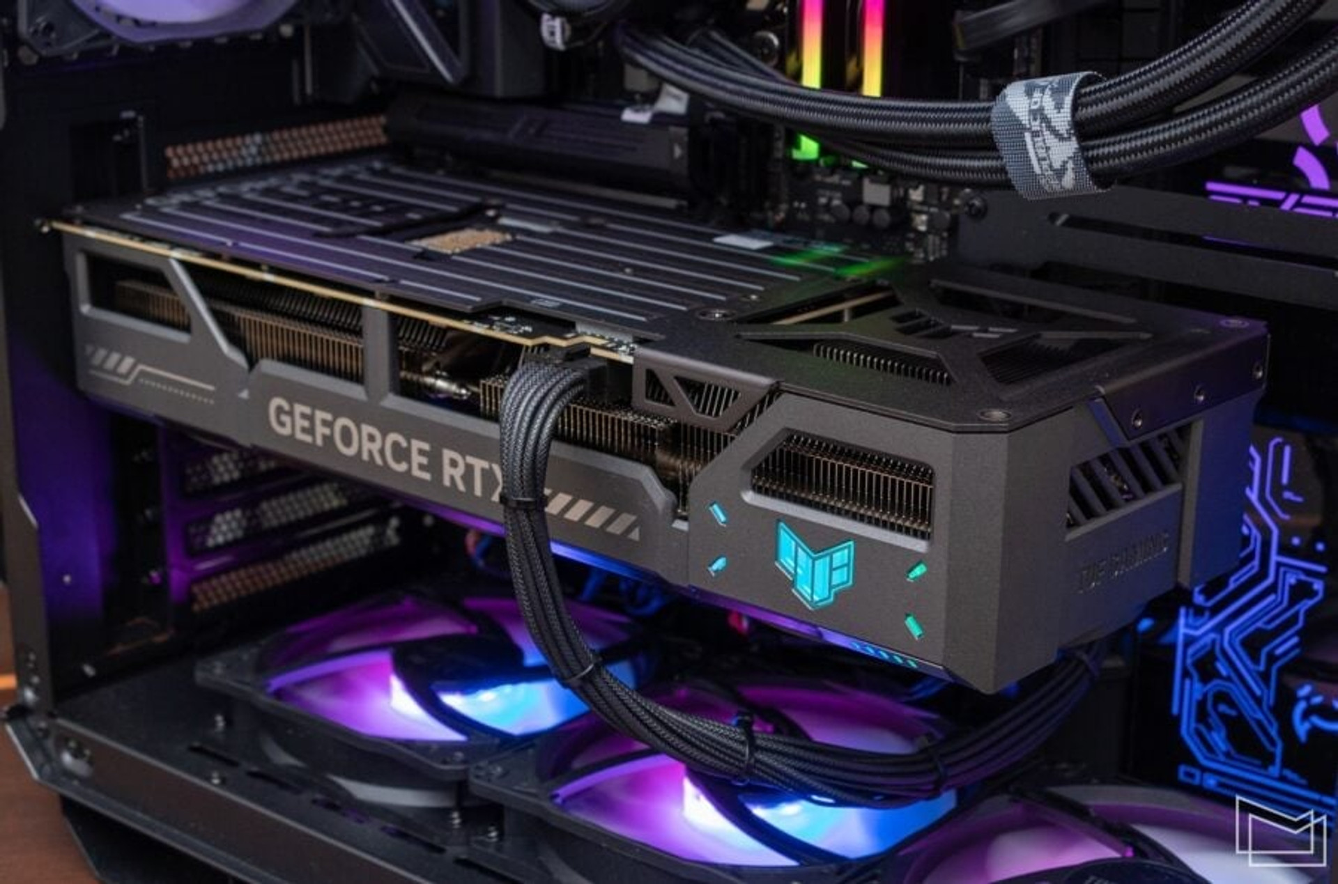 ASUS TUF Gaming GeForce RTX 5070 Ti OC on case