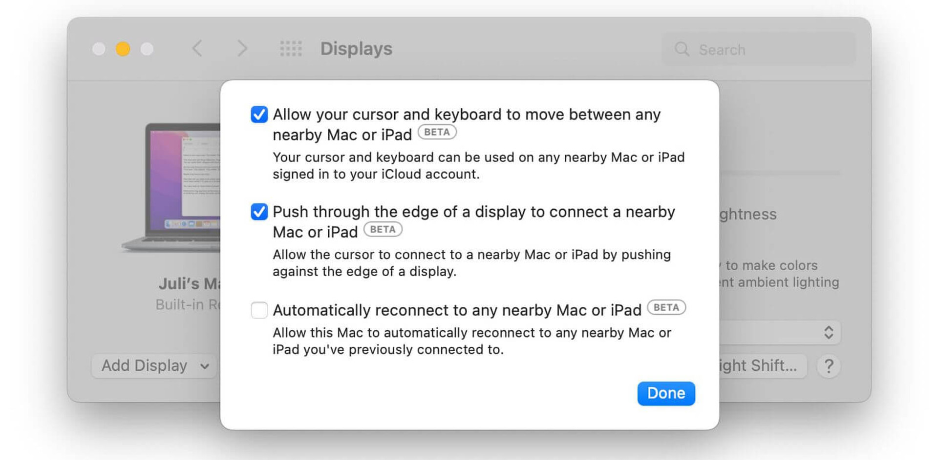 Apple Universal Control