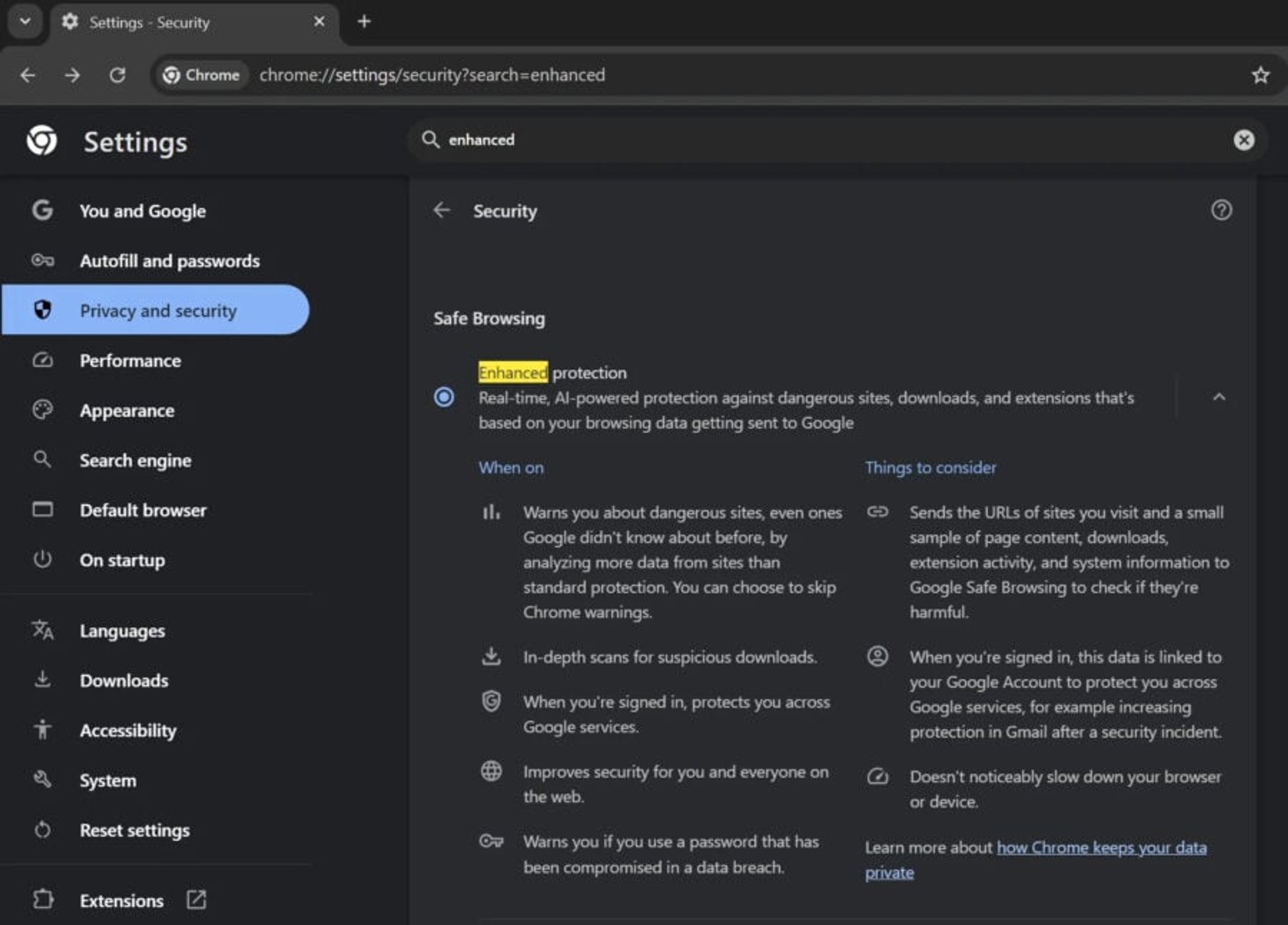 Chrome AI protection