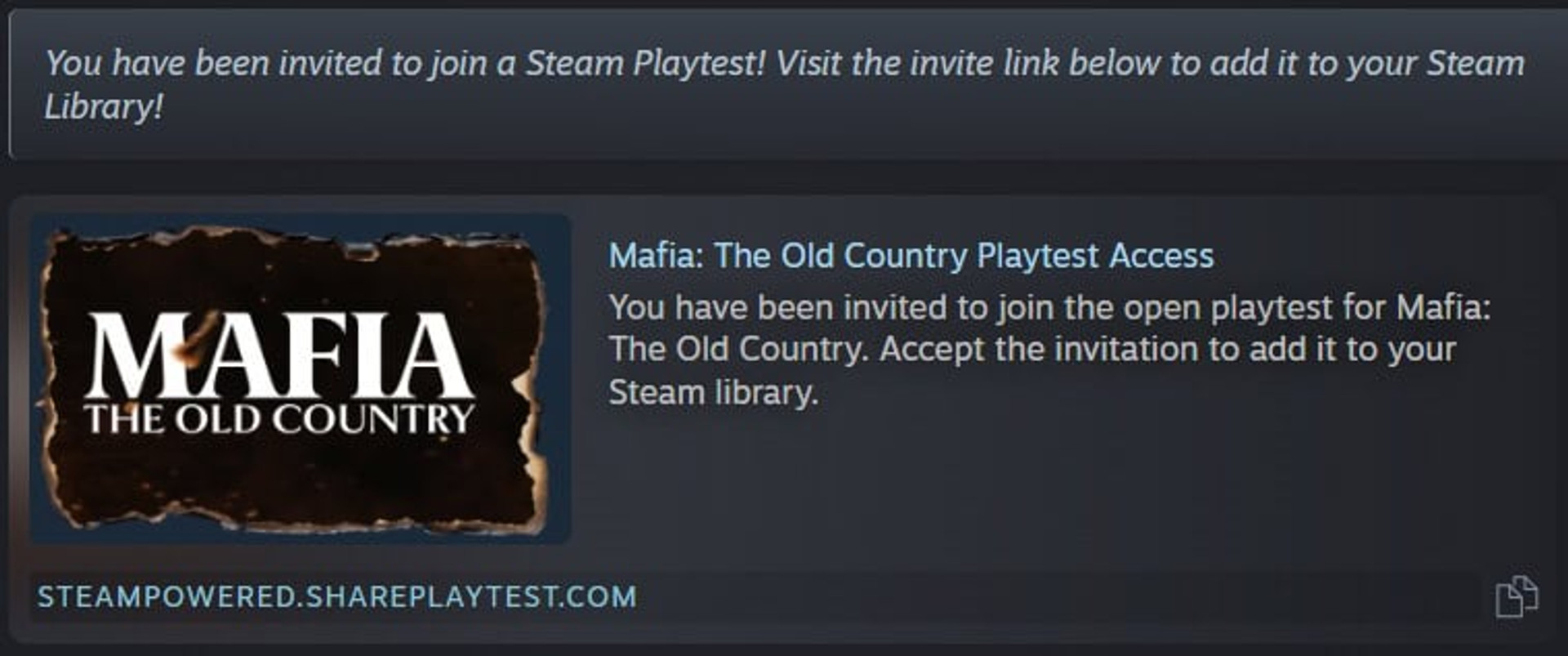 Steam, Mafia The Old Country