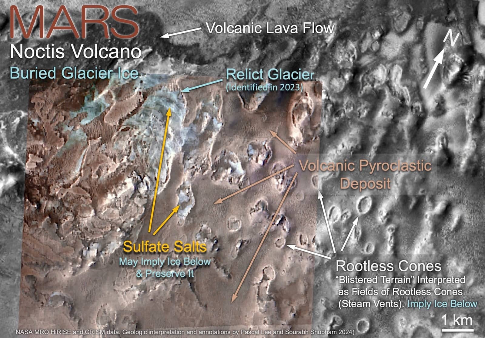 Noctis volcano (Вулкан Ночі), Марс