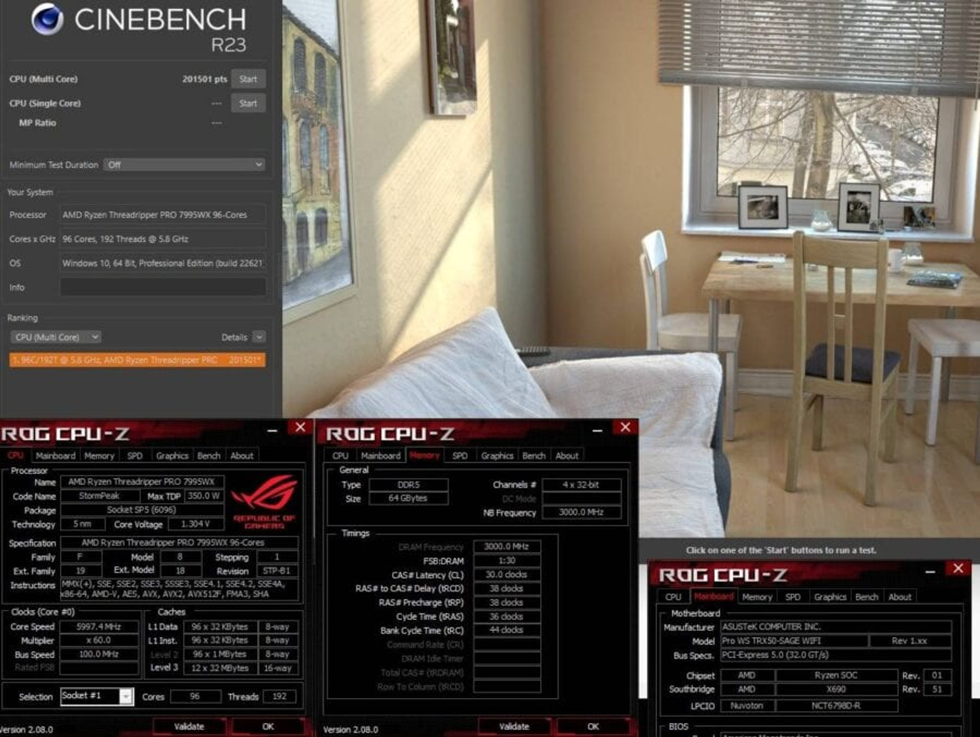 Ryzen Threadripper Pro 7995WX overclocking