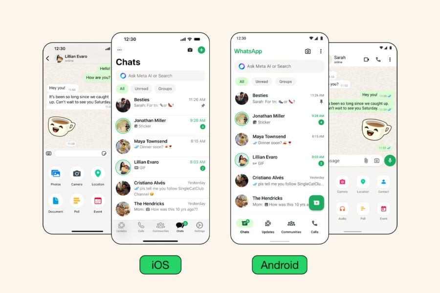 WhatsApp new design