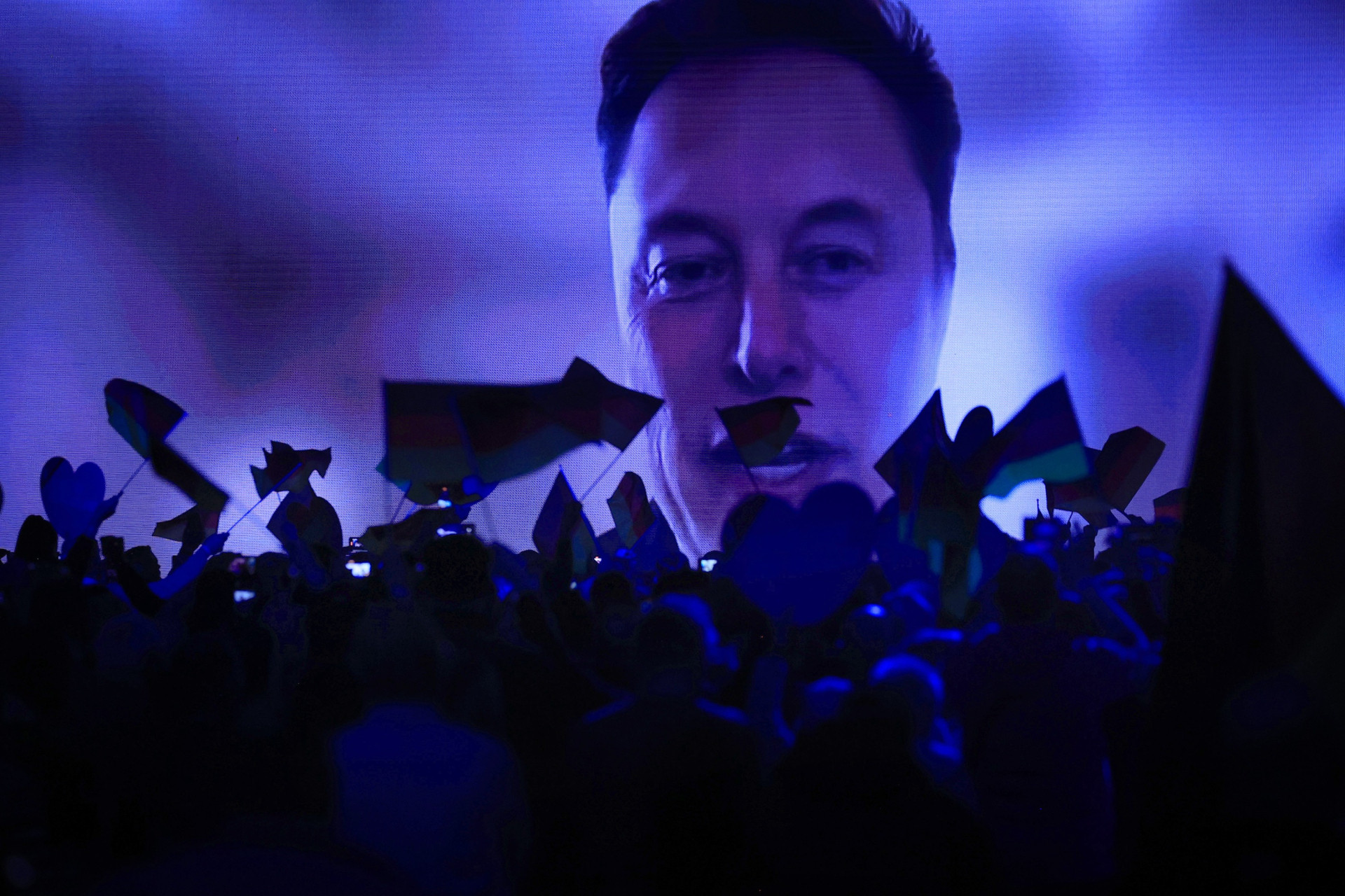 Ілон Маск, генеральний директор компанії Tesla, під час віртуально виступу в рамках передвиборчої кампанії партії Альтернатива для Німеччини (AfD) в Галле, Німеччина, в суботу, 25 січня 2025 року. Фотограф: Крістіан Бочі / Bloomberg