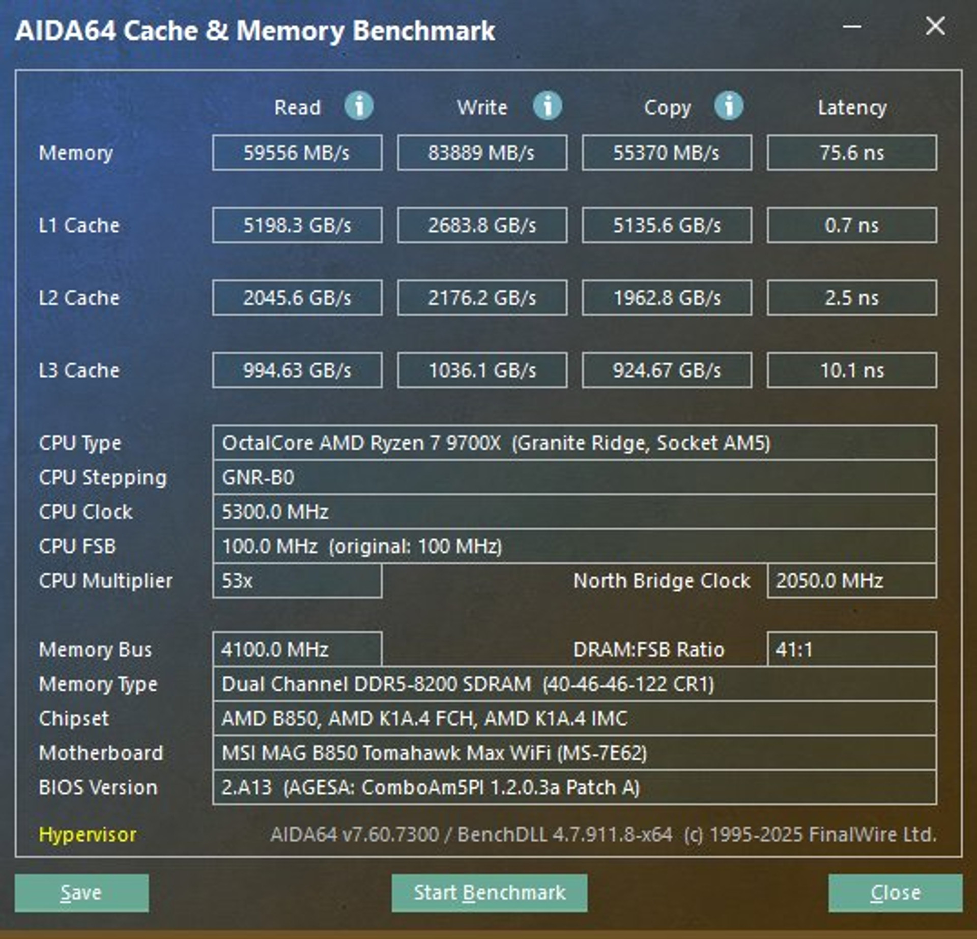 DDR5-8200 (40-46-46-122)