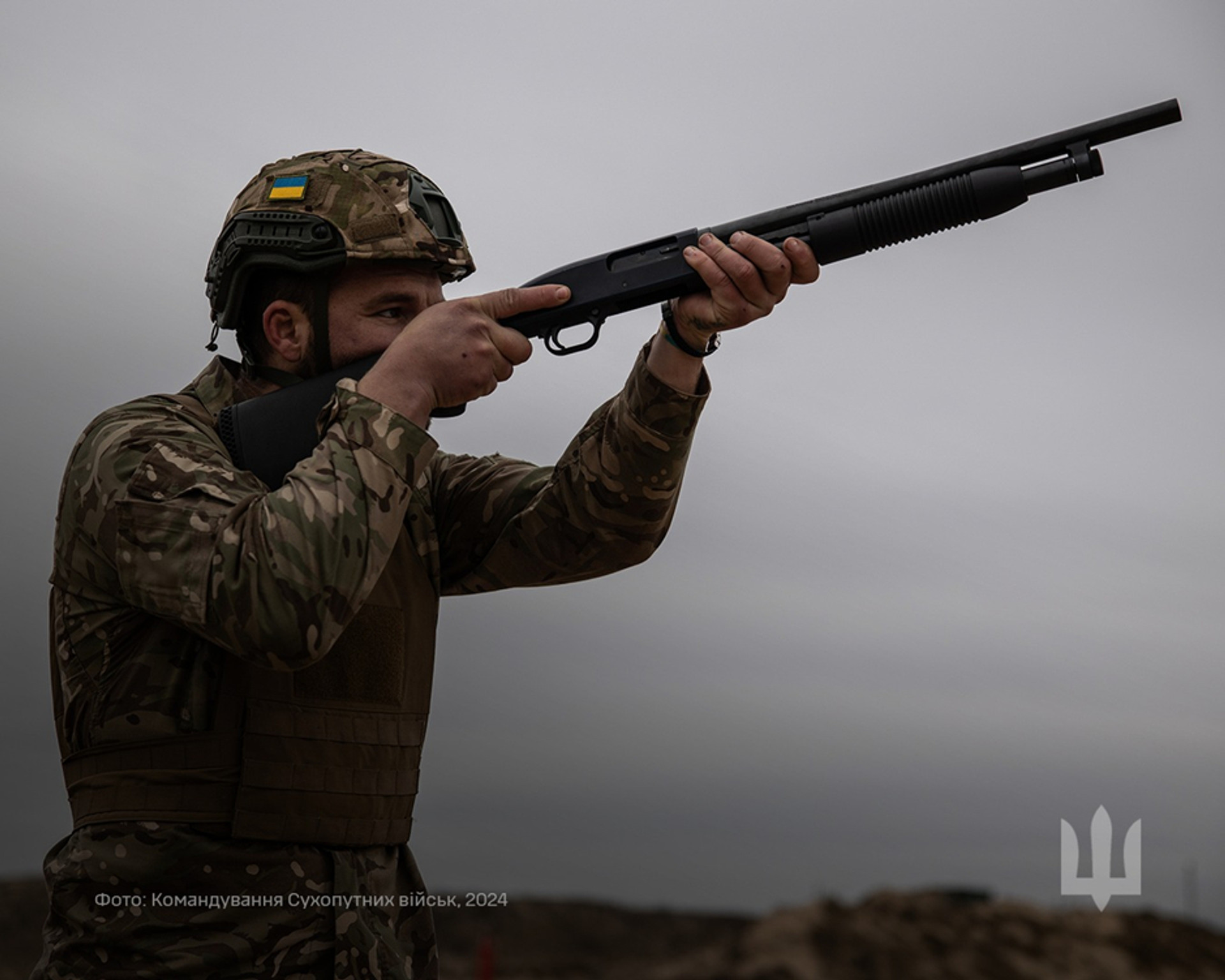 Тренування мобілізованих стрільбі з рушниці по дронах / Фото Сухопутні війська