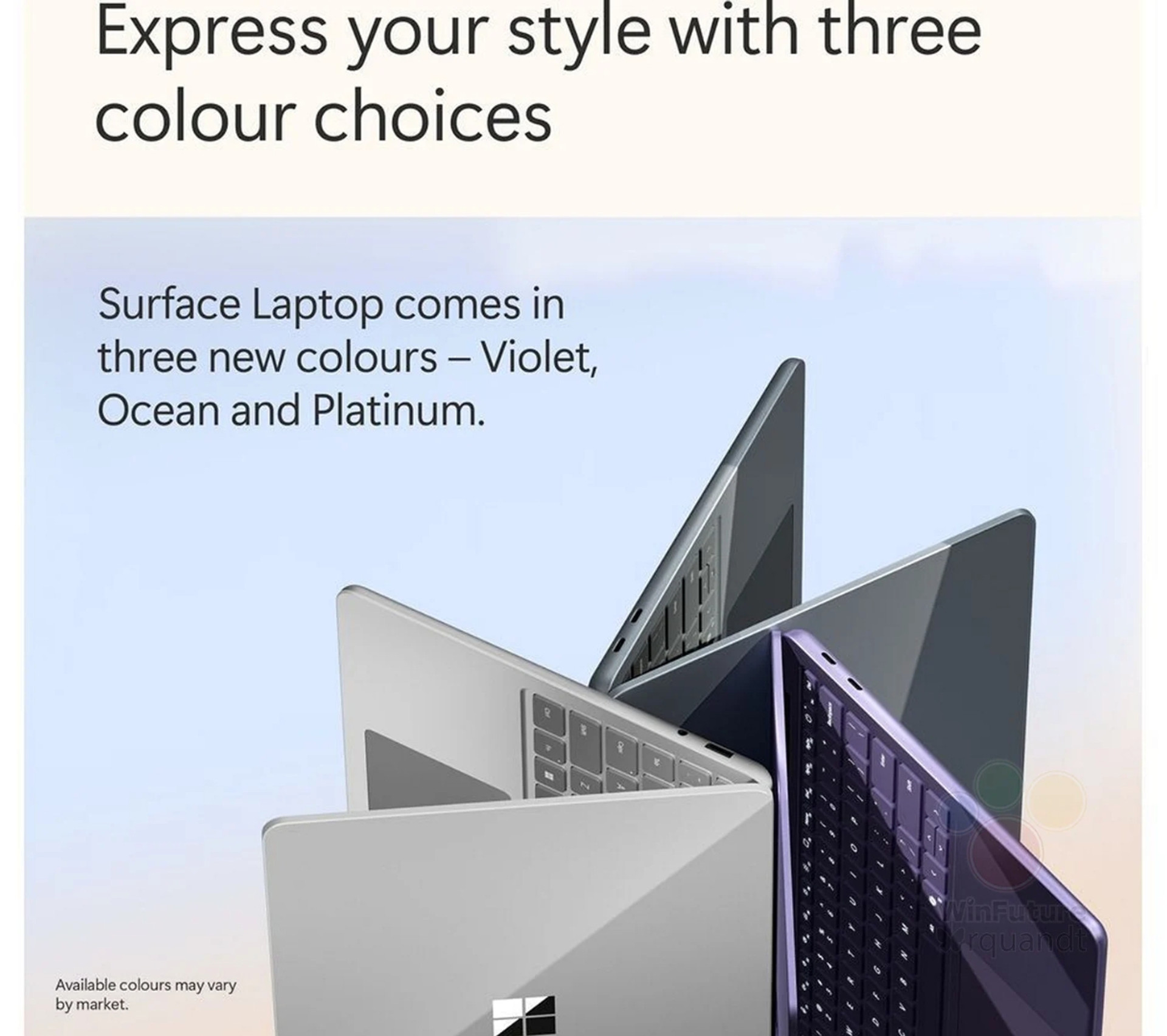 Colors of the new Surface Laptop 13