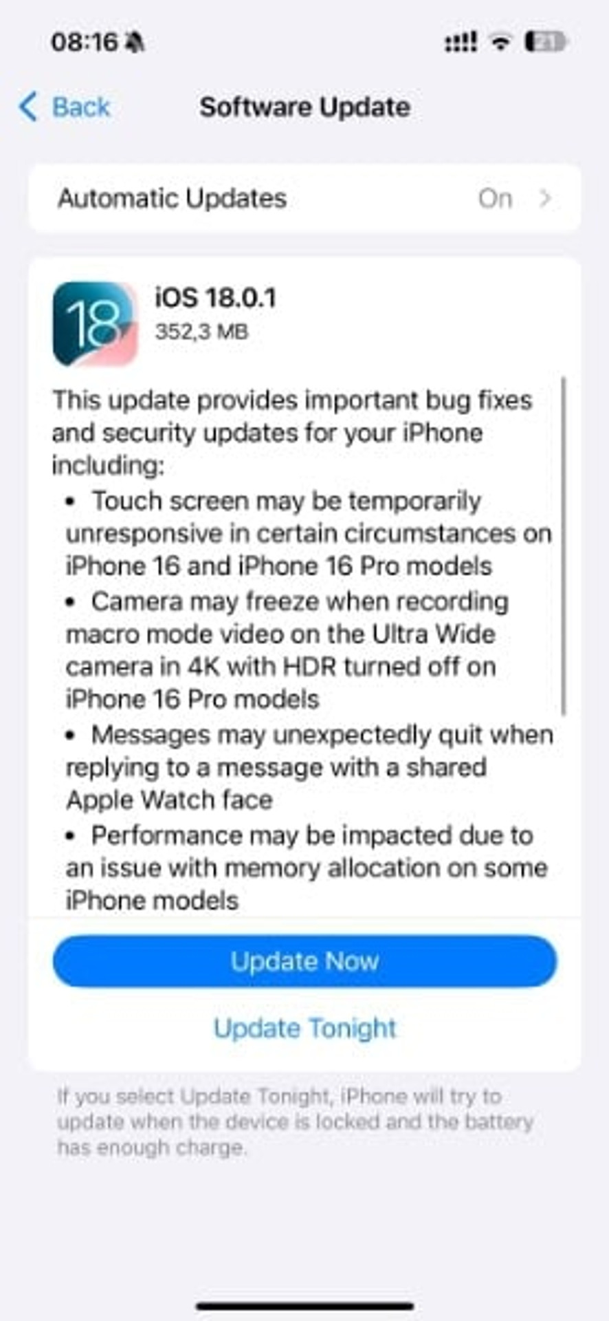 iOS 18.0.1