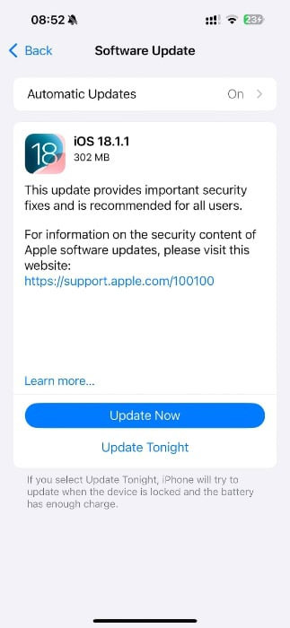 iOS 18.1.1