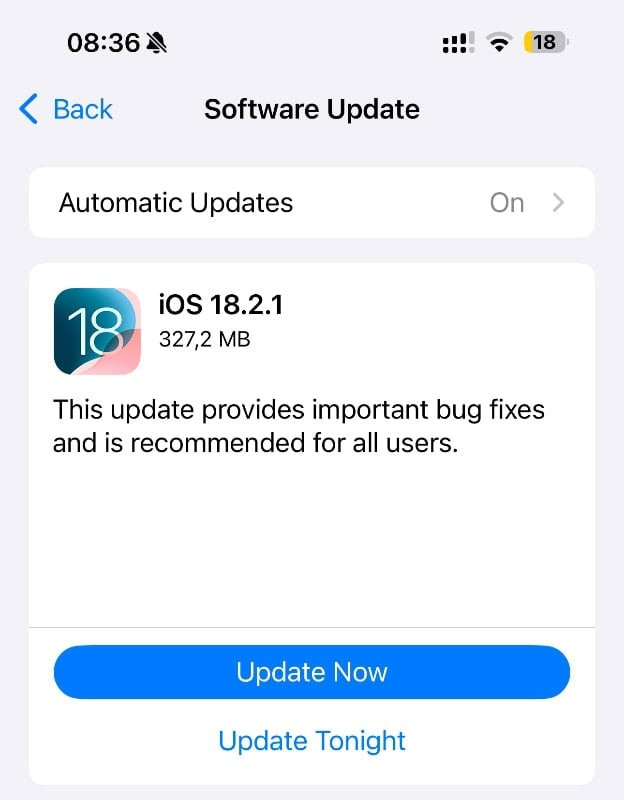 iOS 18.2.1