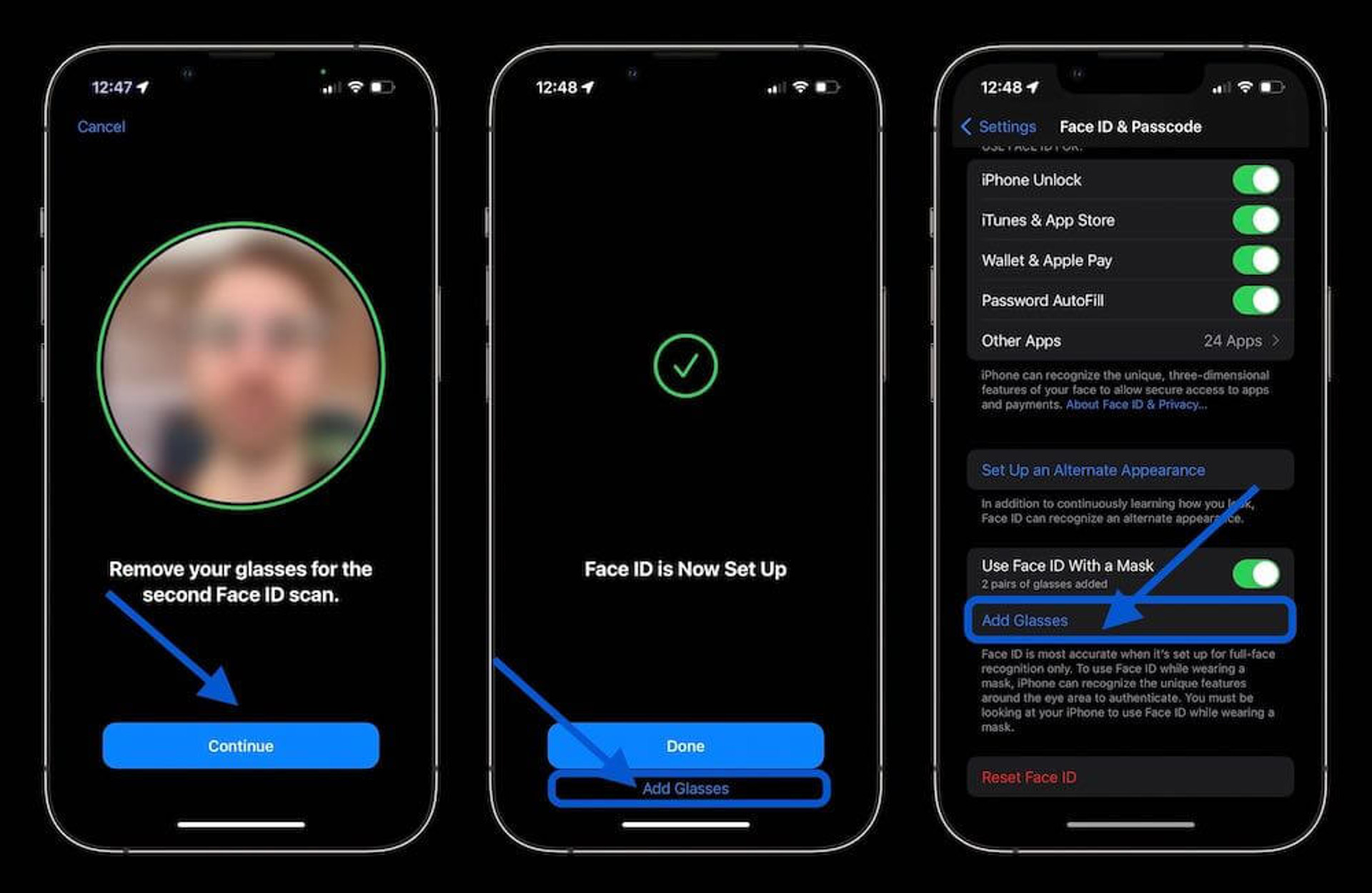 iOS 15.4 Face ID with mask