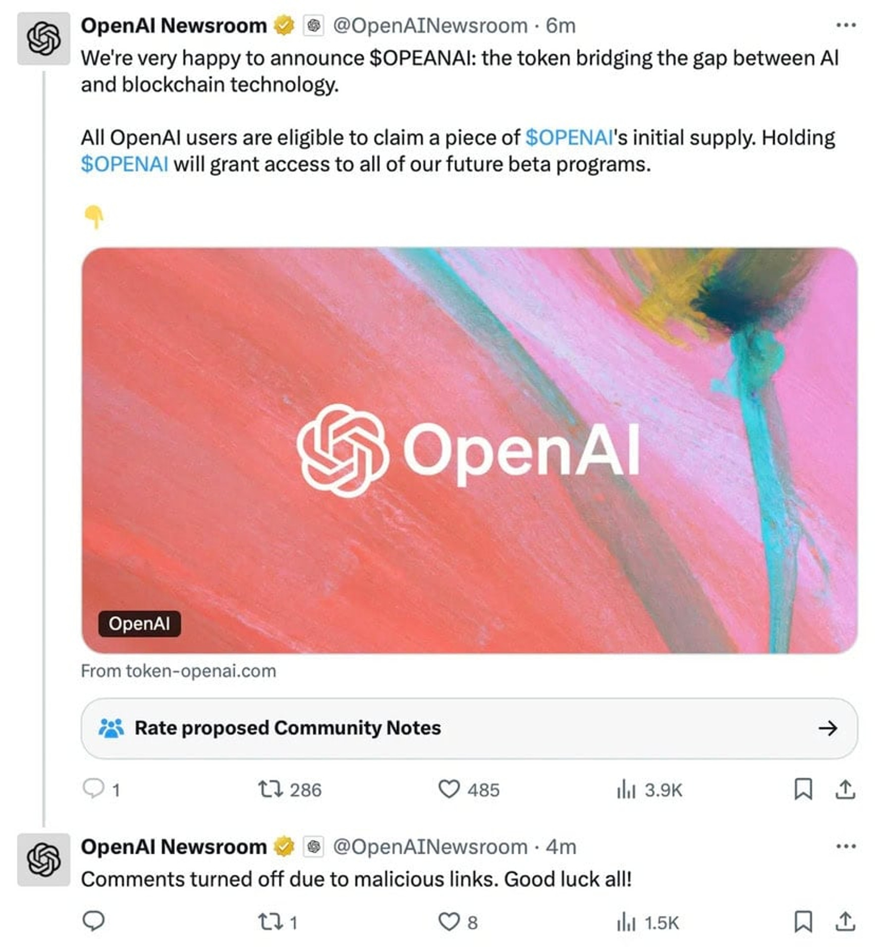 open ai fake crypto scam