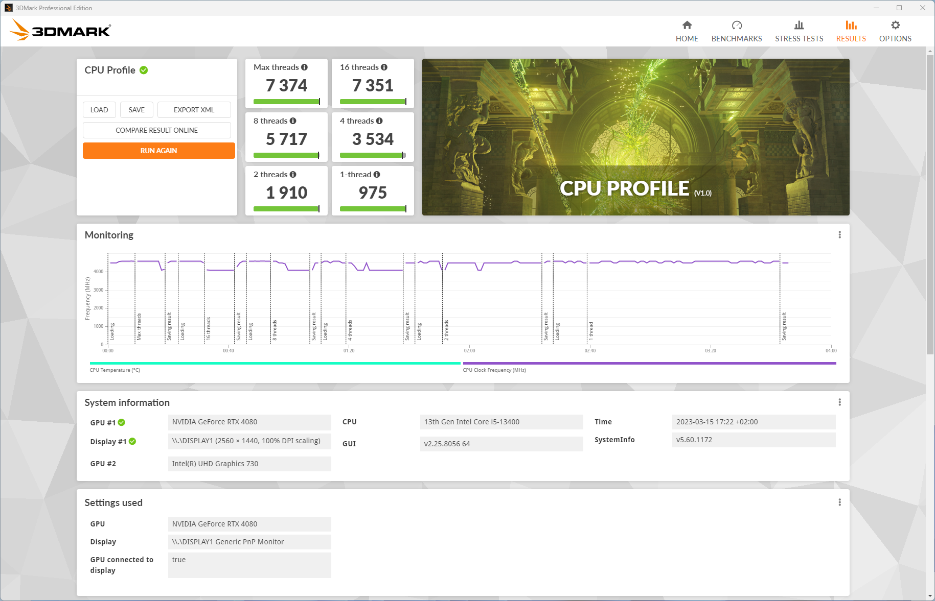 3DMark CPU Profile